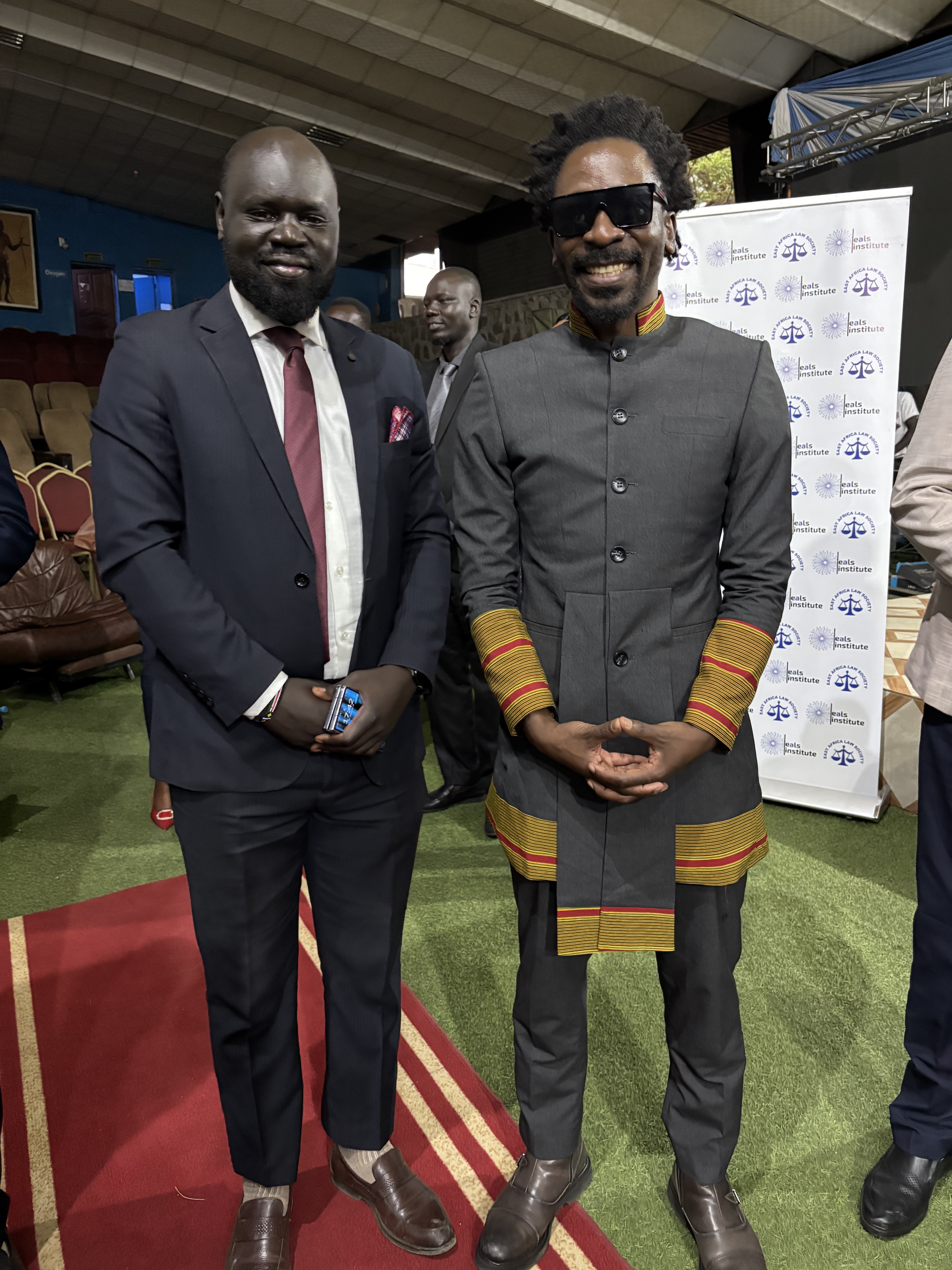 With Isaac Kimaze Ssemakadde, President of the Uganda Law Society, during the South Sudan Bar Association General Assembly.
