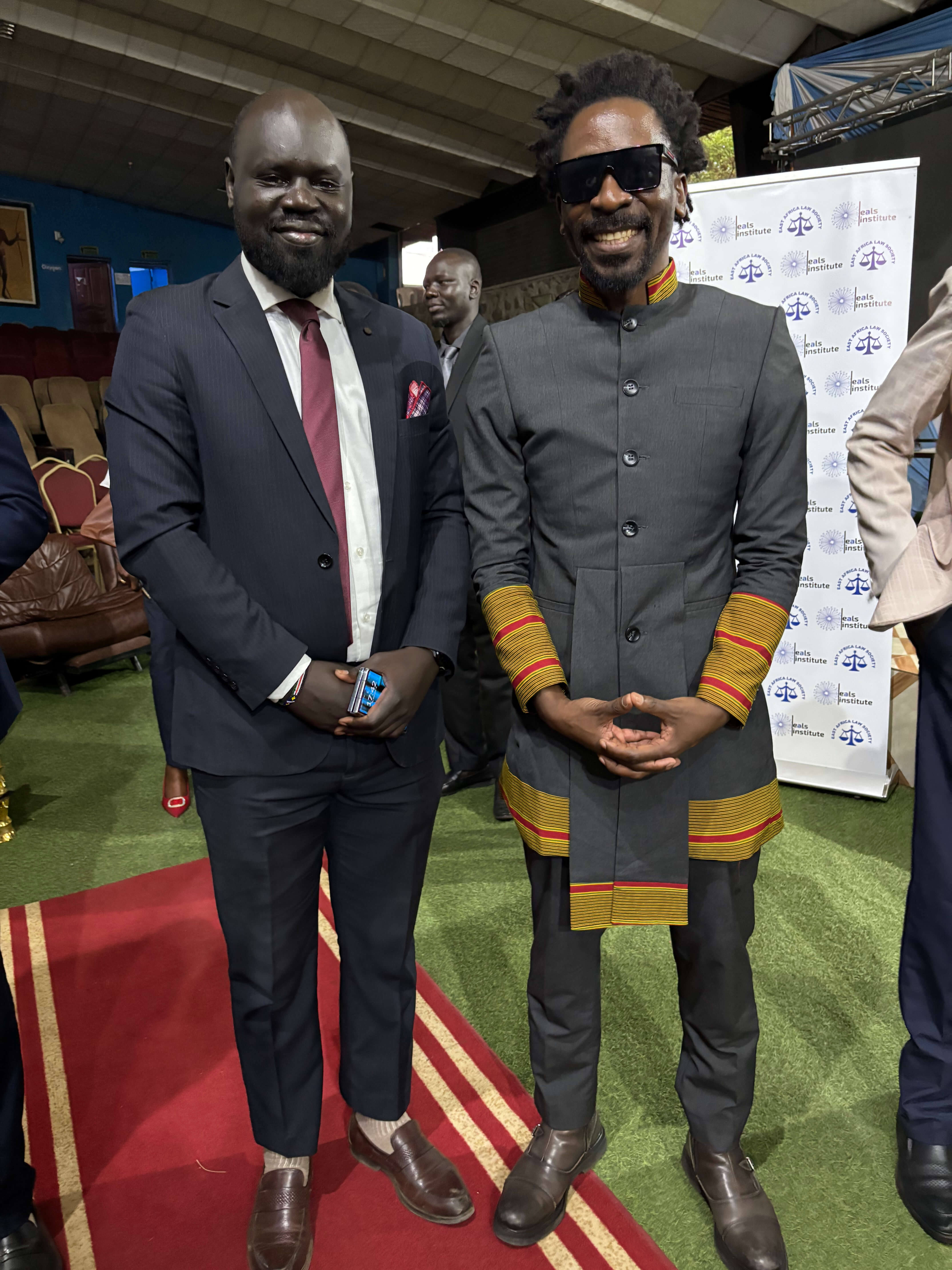 With Isaac Kimaze Ssemakadde, President of the Uganda Law Society, during the South Sudan Bar Association General Assembly.