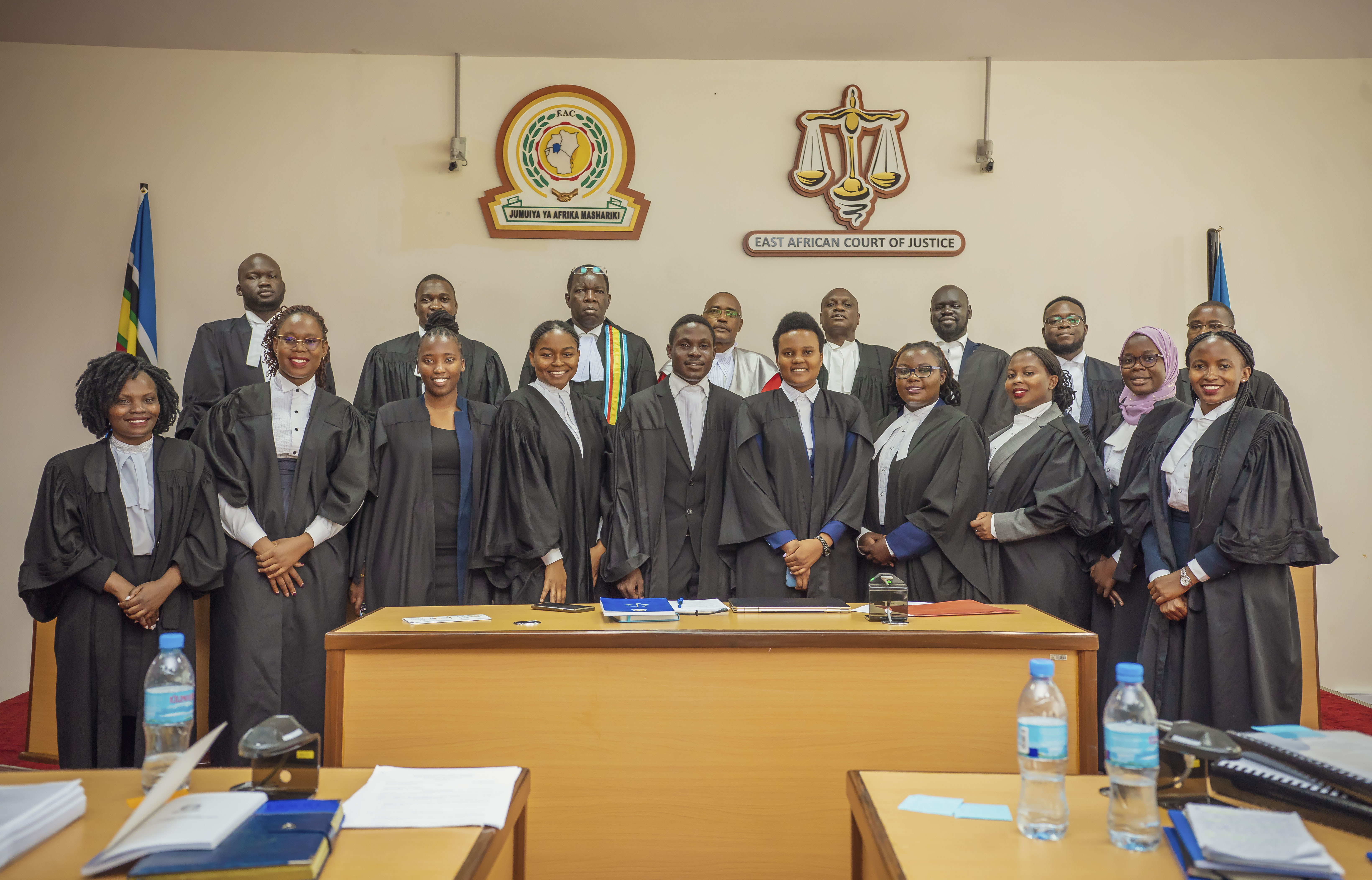 At court during legal proceedings.
